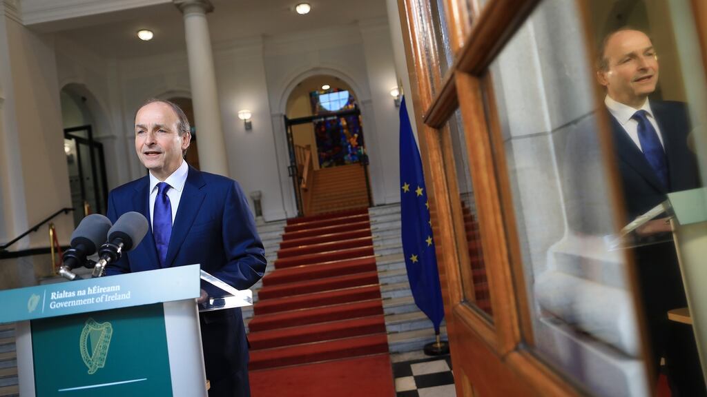 Taoiseach Micheál Martin addressing the nation: After various reopenings, foreign travel and inbound tourism will restart in July if the public health situation remains positive. Photograph: Julien Behal
