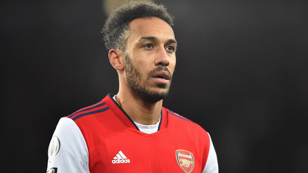 Pierre-Emerick Aubameyang has been stripped of the Arsenal captaincy. Photograph: Peter Powell/EPA