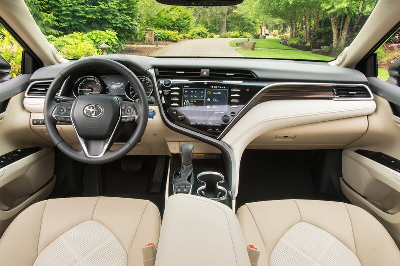Inside, the Camry boasts lounging space in the back seats and terrifically comfortable front seats