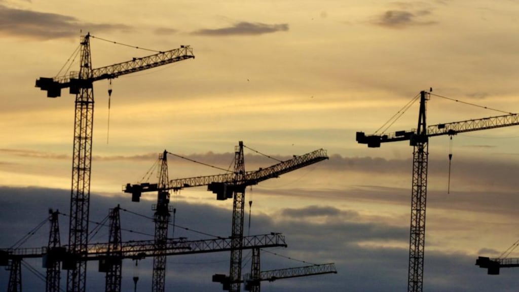 Cranes: five more over Dublin in a month. photograph: dara macdónaill