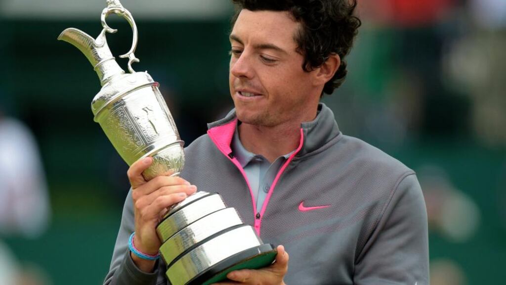 Most TV viewers could watch Rory McIlroy winning the British Open at Hoylake last year, but from 2016, only Sky subscribers will have access to full live coverage. Photograph: Facundo Arrizabalaga/EPA