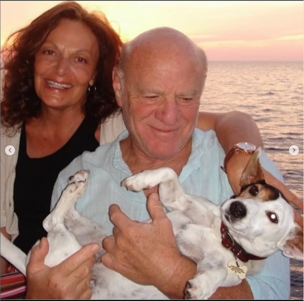 Barry Diller with his dog on the diane von furstenburg Insta page