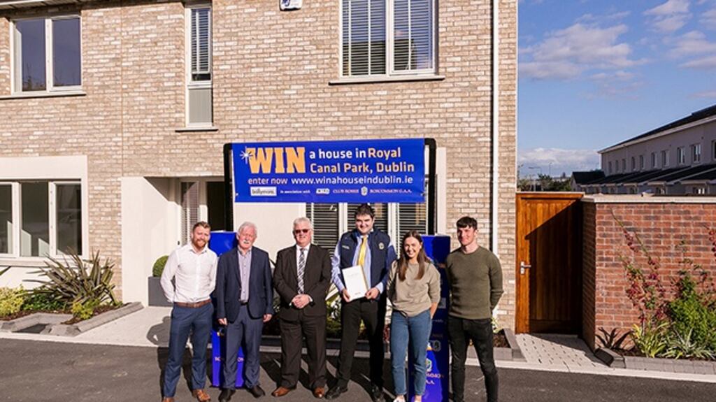 Members of Club Rossie at the Royal Canal Park Development in Ashtown, Dublin 15, where they are raffling off a house.
