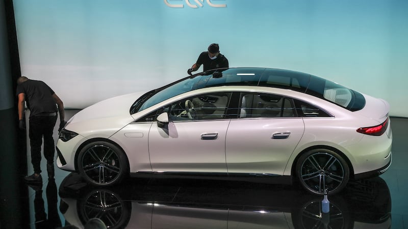 Mercedes-Benz, promising to only develop new electric models from 2025, showcased the new EQE, an all-electric version of its big-selling E-Class saloon