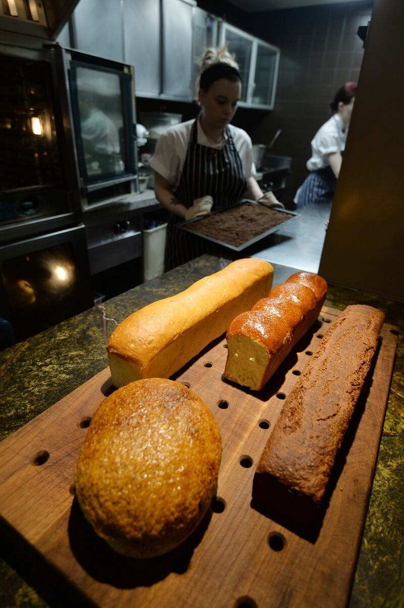 Cassie Deegan, Sous Pastry Chef preparing the bread for the day.
Photograph: Alan Betson / The Irish Times
