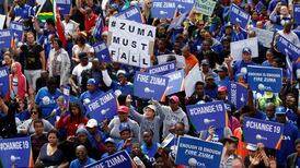 Tens of thousands march against Zuma across South Africa