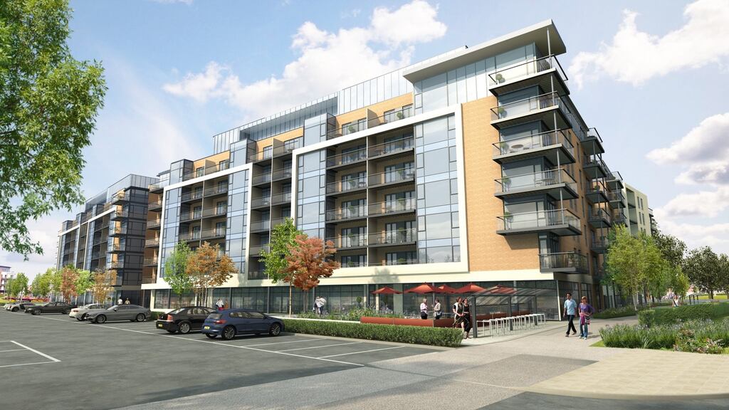 A computer-generated image of the Blackwood Square scheme in Northwood, Santry Demesne, Dublin 9.