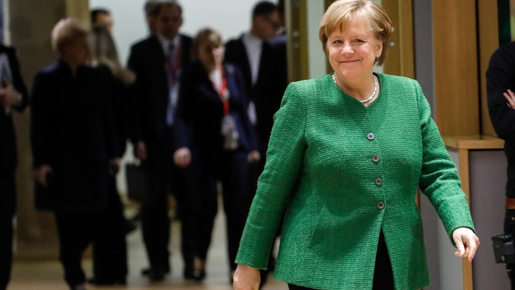German chancellor Angela Merkel. Both the German and Irish economies run the risk of dangerous domestic bubbles in 2019. Photograph: Dario Pignatelli/Bloomberg