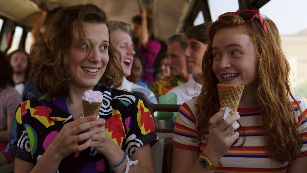 Millie Bobby Brown and Sadie Sink in Stranger Things Season 3. Photograph: Netflix