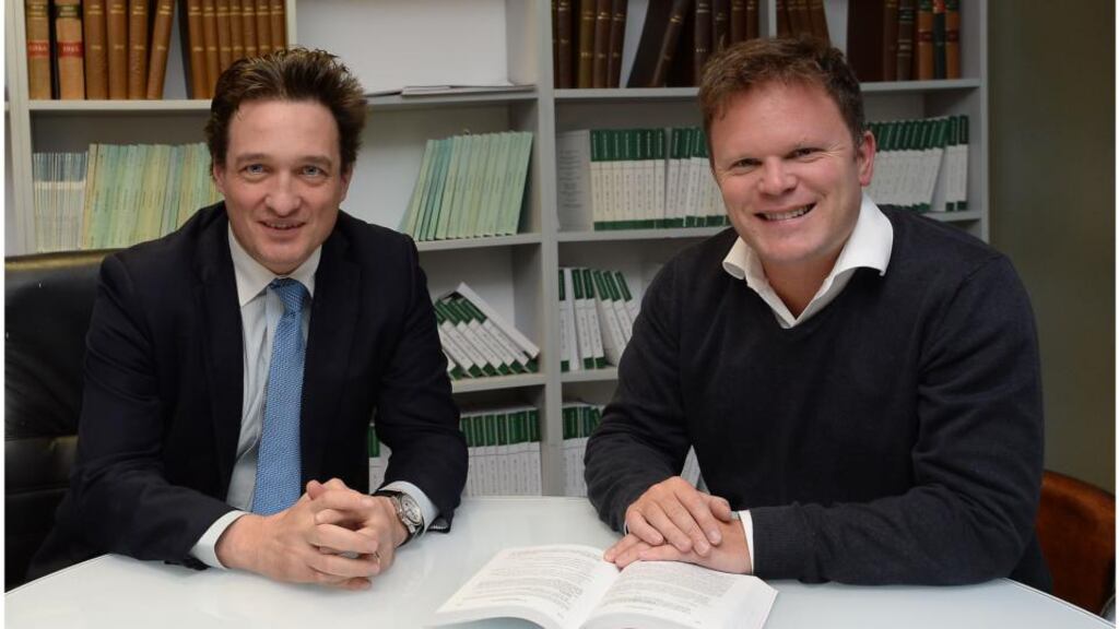 Vincent P Martin  and Ross Maguire  of New Beginings said there were concerns about whether county registrars should have such power to grant orders for the possession of homes. Photograph: Brenda Fitzsimons