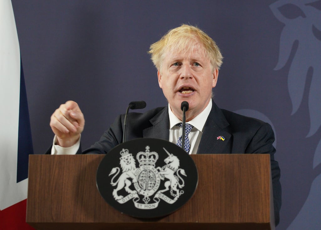 Boris Johnson: the Irish question, as it has historically, will continue to lead to strategic manoeuvring within the Conservative Party for political advancement or to distract from internal woes.  Photograph: Peter Byrne/PA Wire