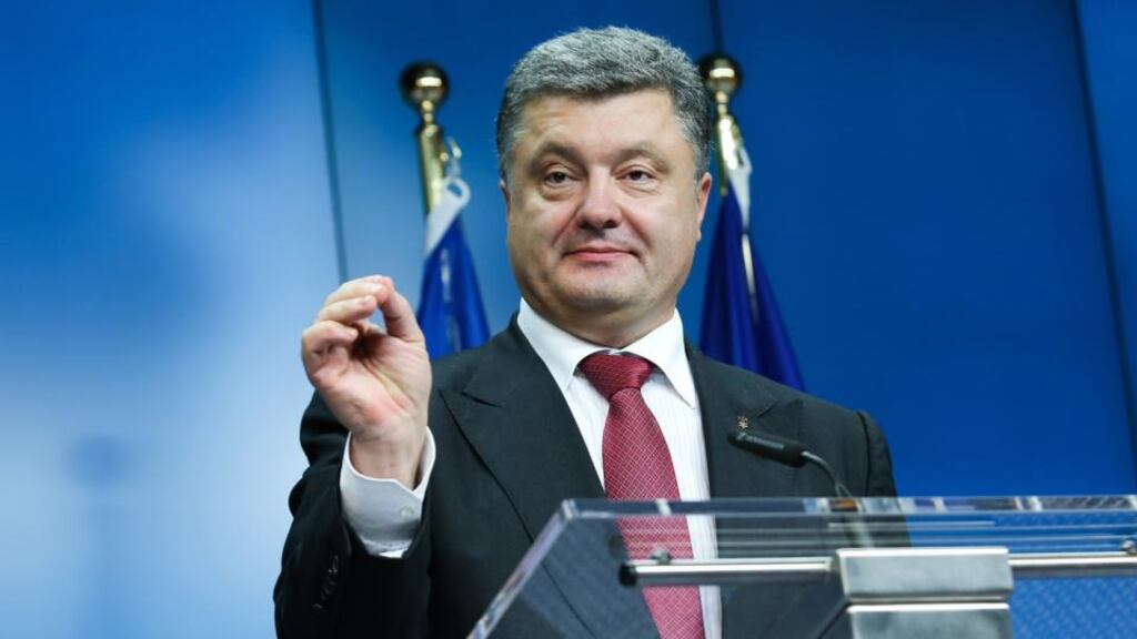 Ukraine’s president, Petro Poroshenko: the most prominent business advocate for the EU pact before he was elected president. Photograph: EPA/Julien Warnand