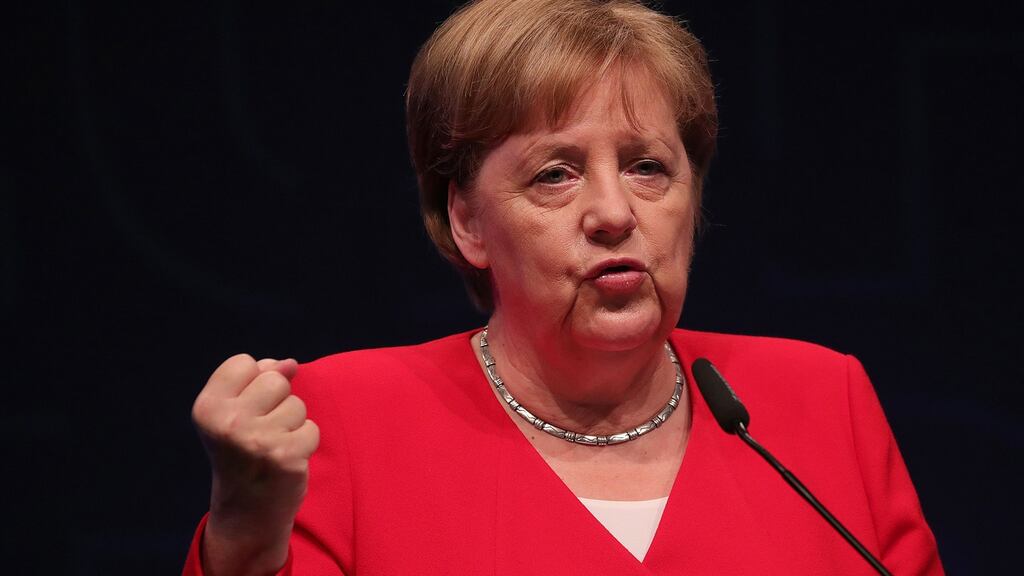 Germany’s chancellor Angela Merkel: business leaders are unimpressed by the record so far of Dr Merkel’s fourth administration.   Photograph: Krisztian Bocsi/Bloomberg