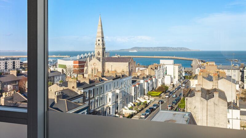 View of church and pier from apartment
