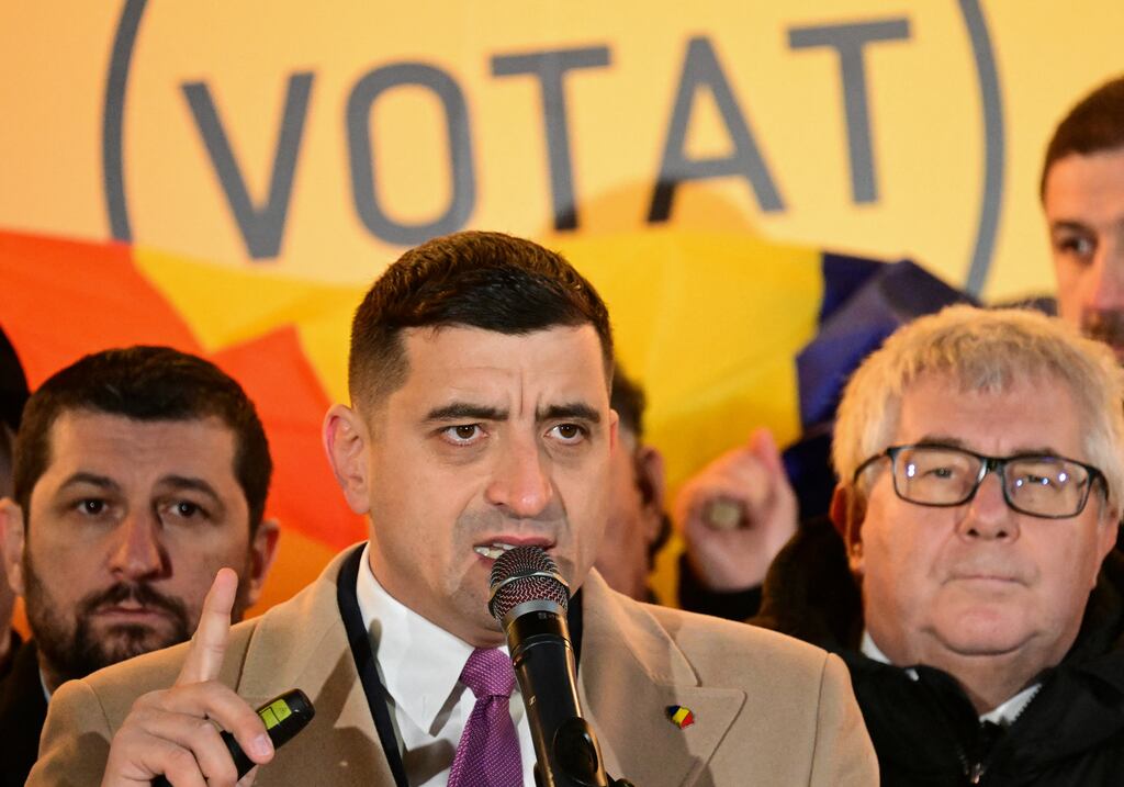 Hard-right opposition politician George Simion is leading in an opinion poll in Romania's re-run presidential election. Photograph: by Daniel Mihaillescu/AFP via Getty Images