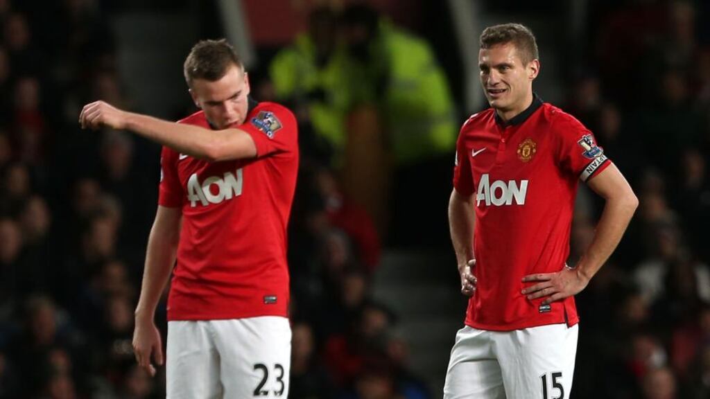 Manchester United’s Nemanja Vidic (above right) is in the last six months of his contract at Old Trafford and his agent Silvano Martina has been quoted in Italy as ruling out a contract extension with the club at the end of the season. Photo: Matthew Peters/Getty Images