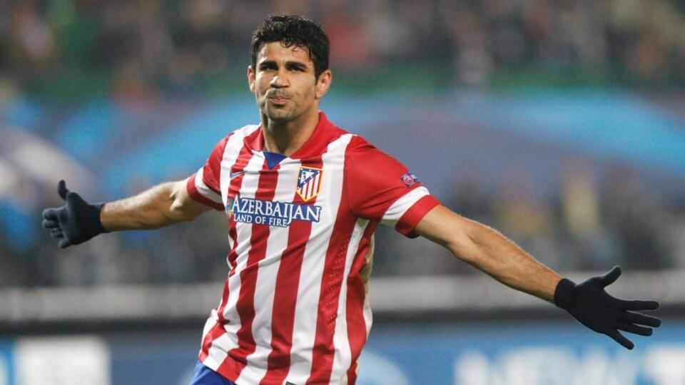 Atletico Madrid’s Diego Costa scored two in a 3-0 win over Austria Vienna. Photograph: Heinz-Peter Bader/Reuters