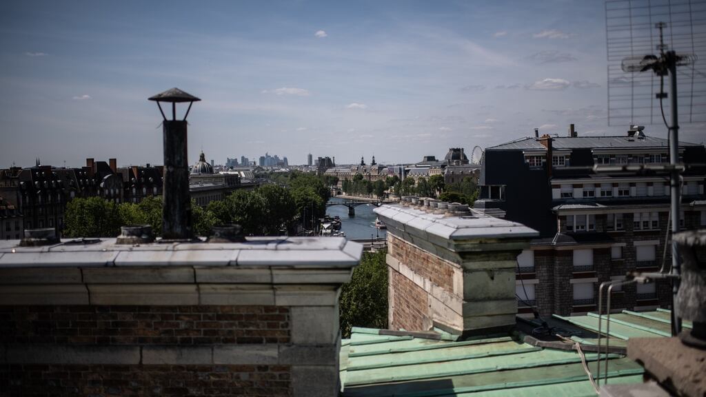Paris from on high. The narrative of increasing density seldom includes cities such as Barcelona or Paris as examples of densified cities without the dominance of high rise. Photograph: Martin Bureau/AFP via Getty Images