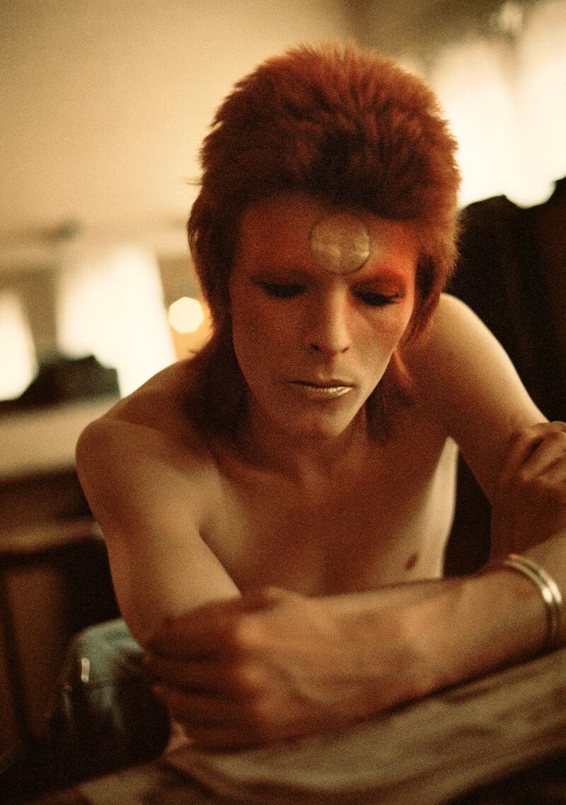 David Bowie at the Hammersmith Odeon, London, 1973. Photograph: Geoff MacCormack, courtesy Francesca Maffeo Gallery