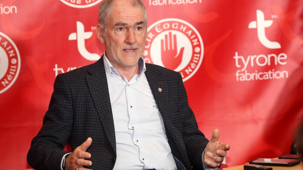 Tyrone manager Mickey Harte at Garvaghey GAA Centre, Co Tyrone. Photograph: Declan Roughan/Inpho