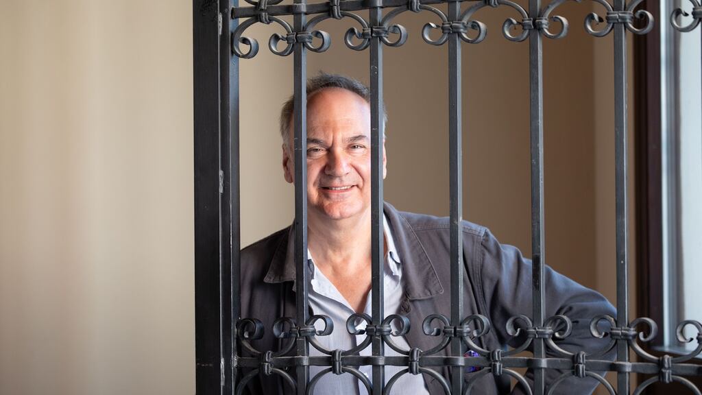 French writer and linguist Hervé Le Tellier describes his 2020 Prix Goncourt-winning novel as a ‘thought experiment’. Photograph: Leonardo Cendamo/Getty Images