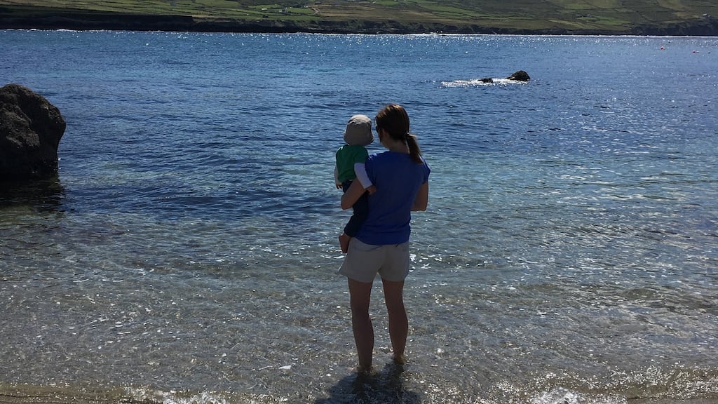 Mary Jennings and her son, Harry on holiday