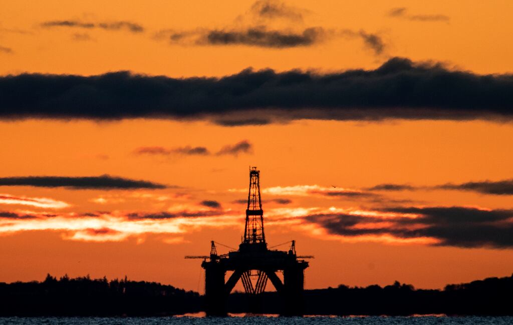 A redundant North Sea oil platform in Scotland. Photograph: Jane Barlow/PA