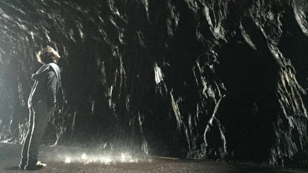 Daniel McNally in the Caha Mountain road tunnel. Photograph by his brother Patrick.