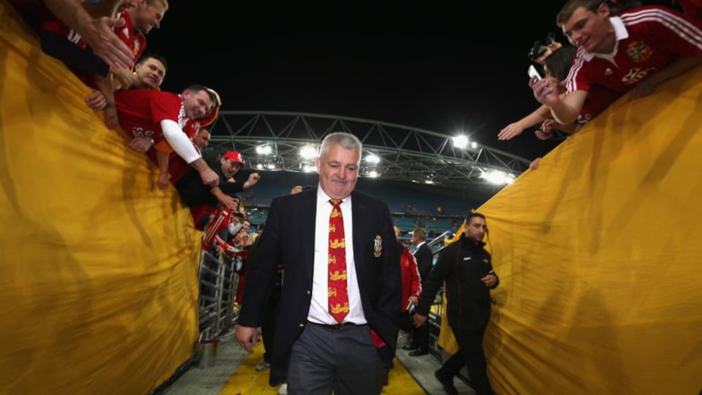 Lions head coach Warren Gatland walks down the tunnel after his team’s victory over Australia in the third Test at ANZ Stadium in Sydney, Australia. Photograph: David Rogers/Getty Images
