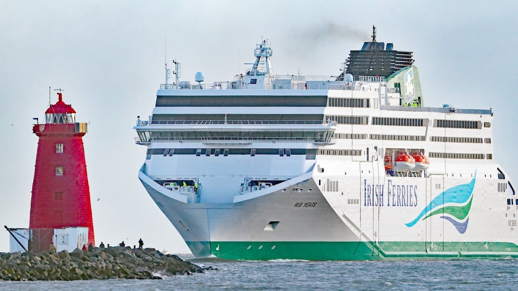 Irish Ferries ship WB Yeats arrives into Dublin Port. Photograph: Niall Carson / PA Wire