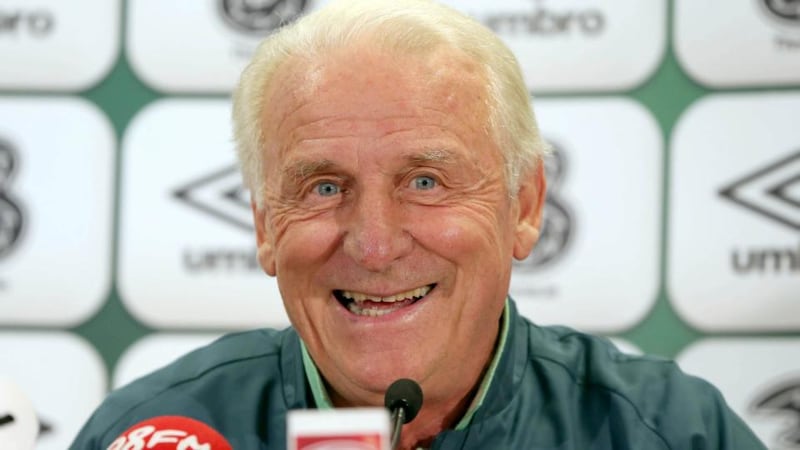 Republic of Ireland manager Giovanni Trapattoni was in jovial form at yesterday’s press conference in Vienna ahead of tonight’s World Cup qualifier against Austria. Photograph: Donall Farmer/Inpho