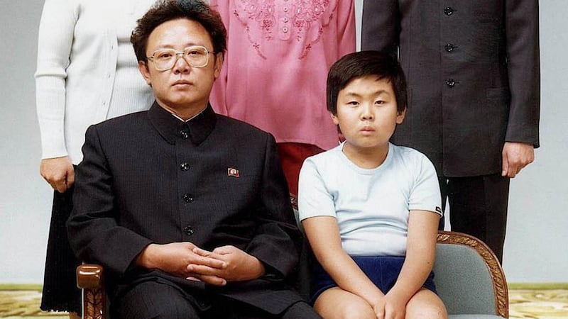 North Korean leader Kim Jong-il (L) with his son, Kim Jong-nam (R), for a family portrait in Pyongyang on August 19th, 1981. Photograph: AFP
