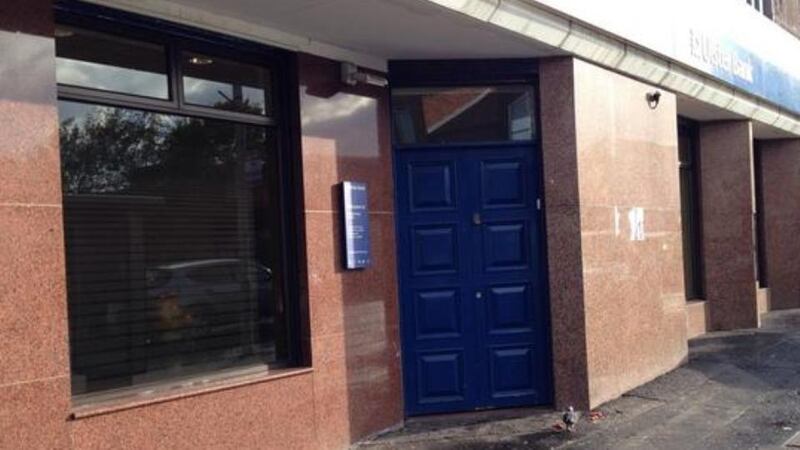 The Ulster Bank branch on on Belfast’s Shankill Rd. A spokesman for the bank said no-one was hurt during the attempted robbery. Photograph: Shankill Extra