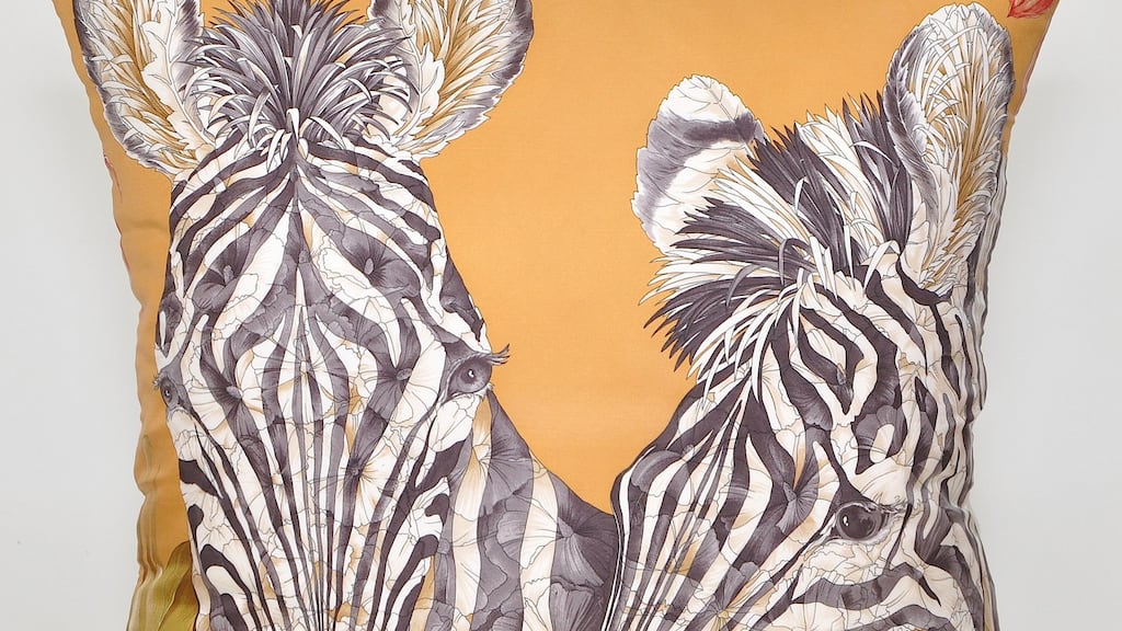 Vintage cushion covers: Katie Lamour’s work can be enjoyed first-hand at the Linen Biennale which takes place in Northern Ireland later this year.