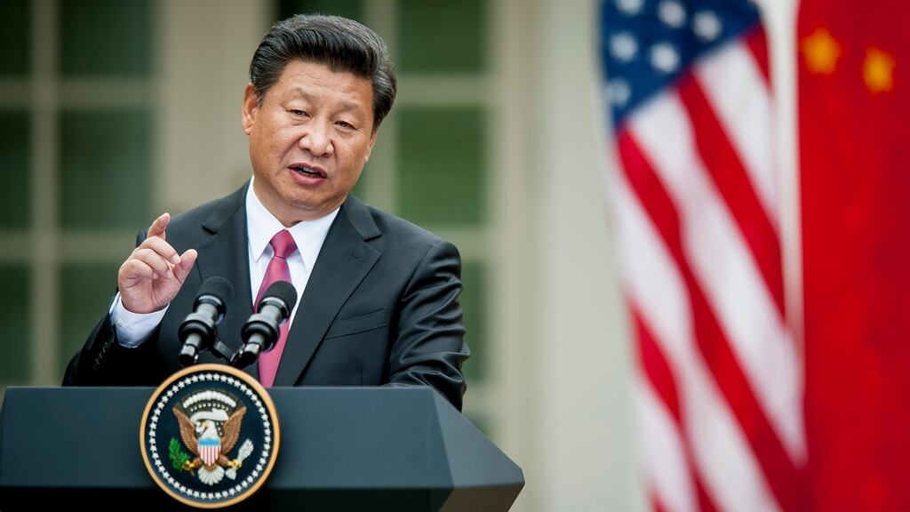 Chinese president Xi Jinping at the White House. “Xi got to see both sides of that time, which is one reason he’s such an interesting character.” Photograph: Pete Marovich/Bloomberg
