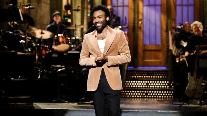 Donald Glover during the opening monologue of Saturday Night Live. Photograph: Will Heath/NBC