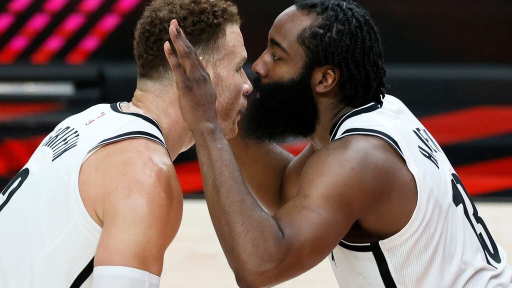 James Harden of the Brooklyn Nets in action against the Portland Trail Blazers. Photograph: Getty Images