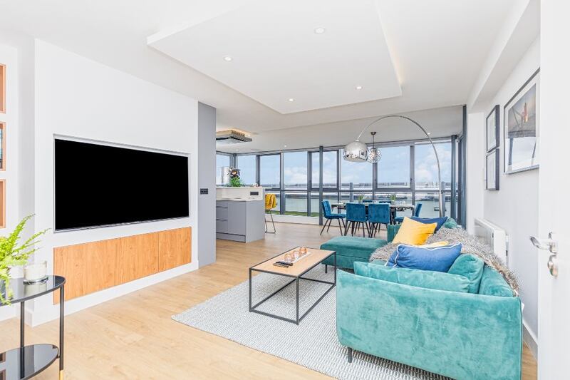 The open-plan living area.