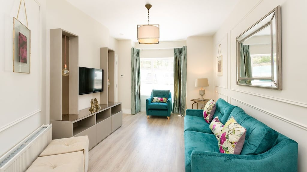 Decorating a room with no fireplace: a living room at Airpark Square, Rathfarnham, Dublin 16. Interior by Concept Design