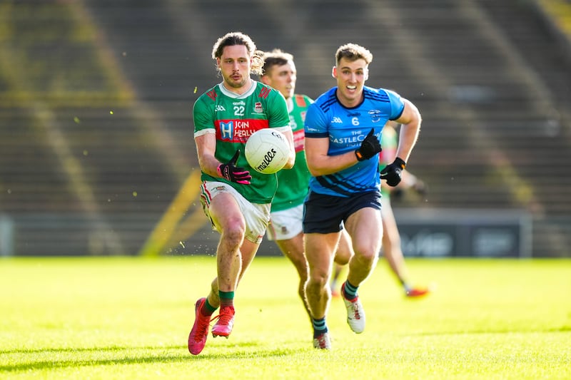 Padraig O'Hora in action for Ballina Stephenites. Photograph: James Lawlor/Inpho