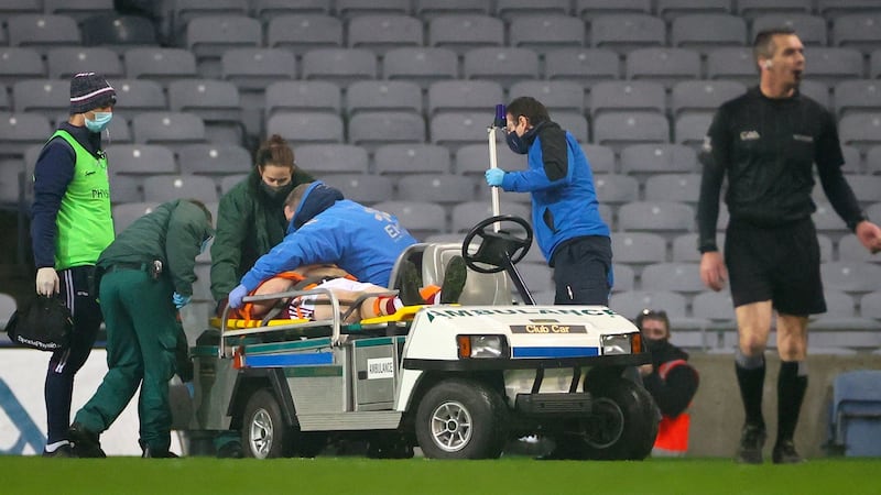 Joe Canning is takes off the field during Galway’s defeat at Croke Park. Photograph: James Crombie/Inpho