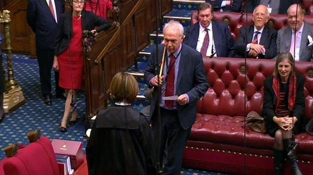 The results of the vote to an amendment to delay cuts to tax credits is read out in the House of Lords. Photograph: PA Wire.