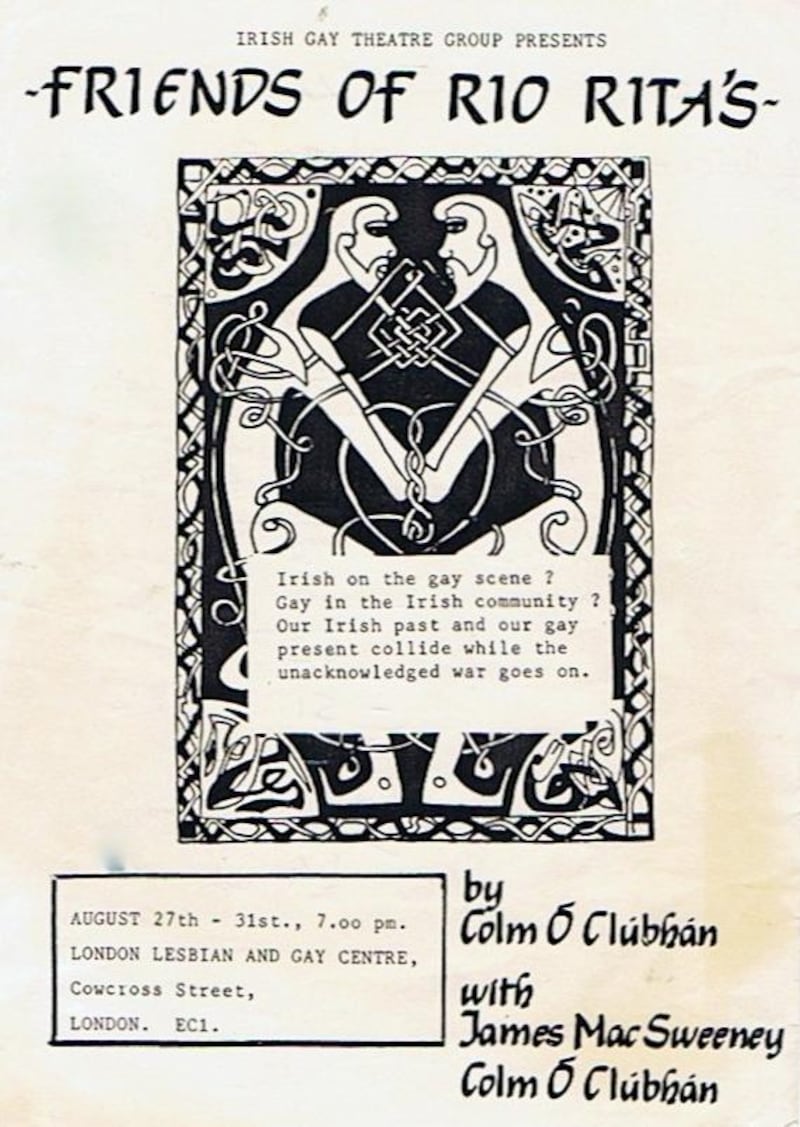 Friends of Rio Rita’s: a poster for Irish Gay Theatre Group’s staging of Colm Ó Clúbhán’s play. Courtesy of Jim MacSweeney, its designer