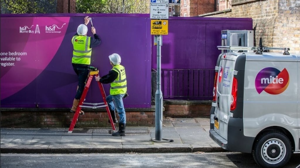 Mitie workers for Hammersmith and Fulham Housing services. Photograph: Ed Robinson/OneRedEye