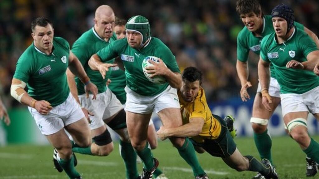 Ireland recorded a famous win over Australia at the 2011 Rugby World Cup, winning 15-6 in Auckland. Photograph: Inpho/Billy Stickland