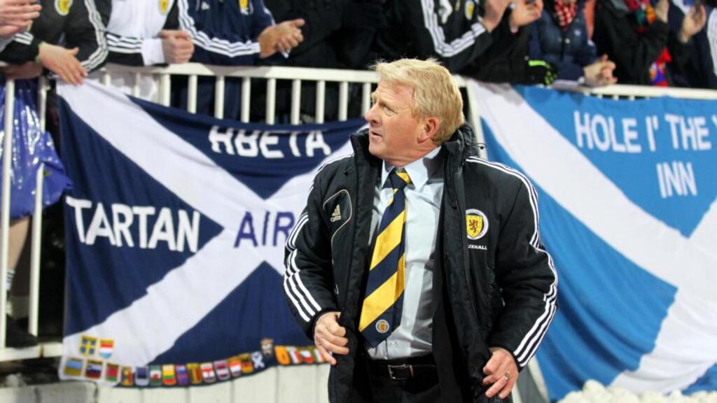 “I think 38 European clubs will break away and make two divisions and the owners will do everything they can to get the sponsorship and TV money there,” said Scotland manager Gordon Strachan. Photograph: Andrew Milligan/PA Wire