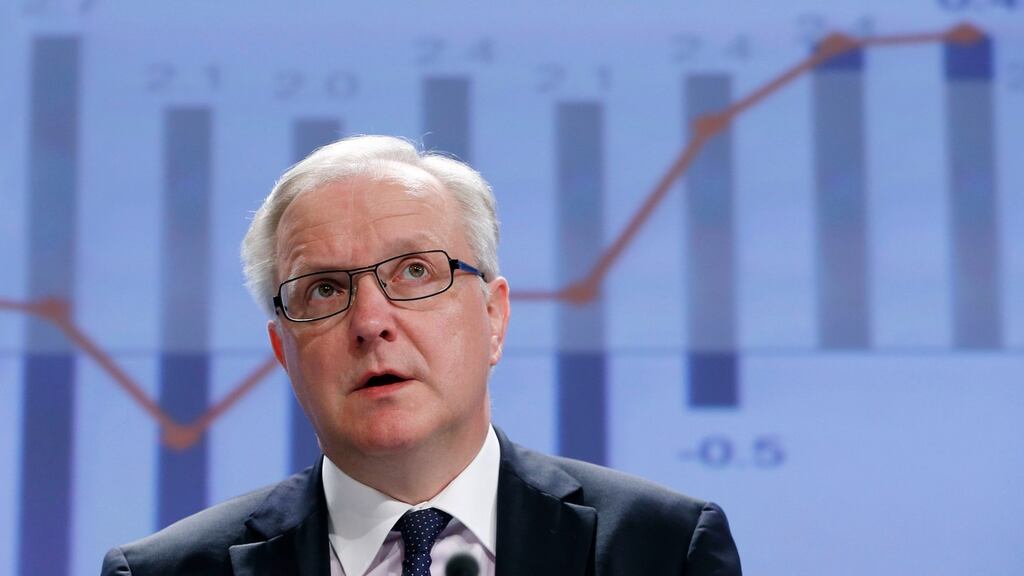 European Economic and Monetary Affairs Commissioner Olli Rehn speaks during a news conference at the EU Commission headquarters in Brussels earlier this month. Photograph: Francois Lenoir/Reuters