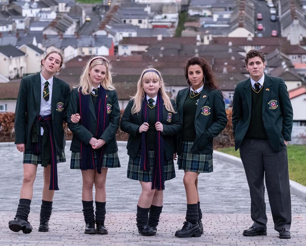 Derry Girls: Orla, Erin, Clare, Michelle and James. Photograph: Channel 4