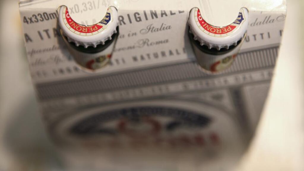 Bottles of Peroni beer, produced by SABMiller.