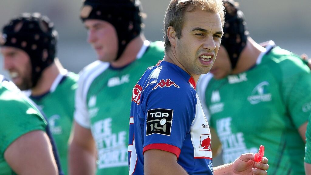 Grenoble’s James Hart during a pre-season clash with Connacht. Photograph: James Crombie/Inpho
